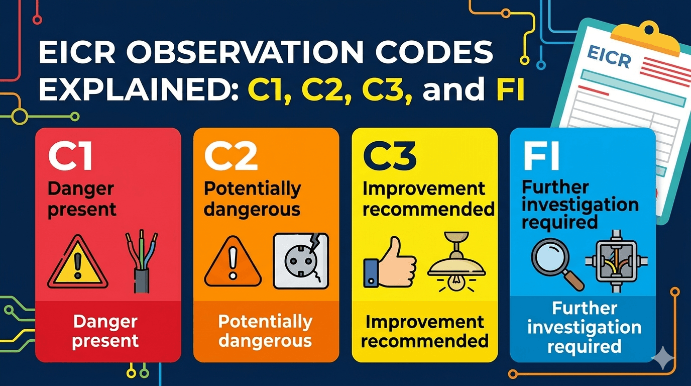 EICR Observation Codes Explained: C1, C2, C3, and FI